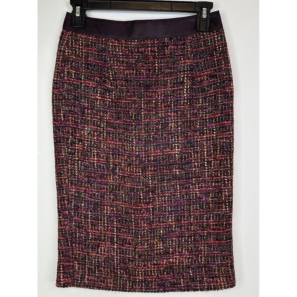 Boden Skirt Women's 2R Tweed Pencil Career Office‎ Lined Maroon Purple